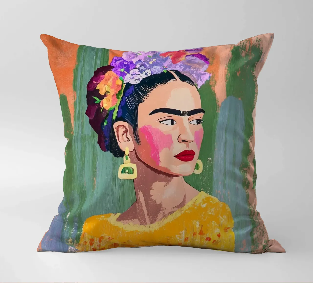 Kahlo e i cactus cuscino da Carinaprint