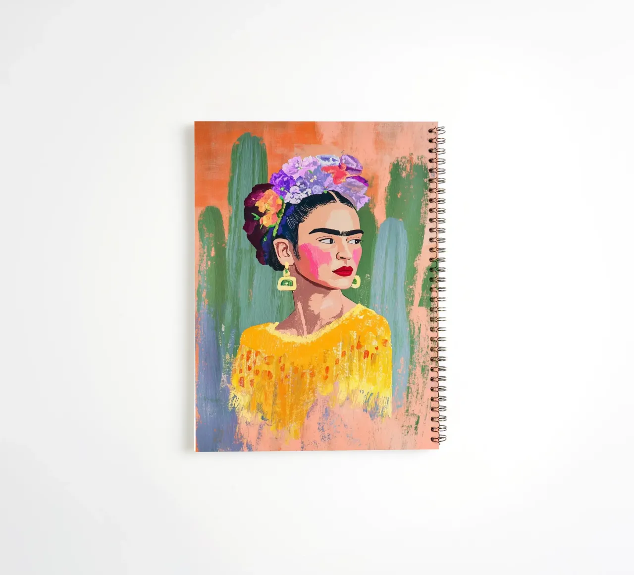 Kahlo and cacti spiral notebook by Carinaprint