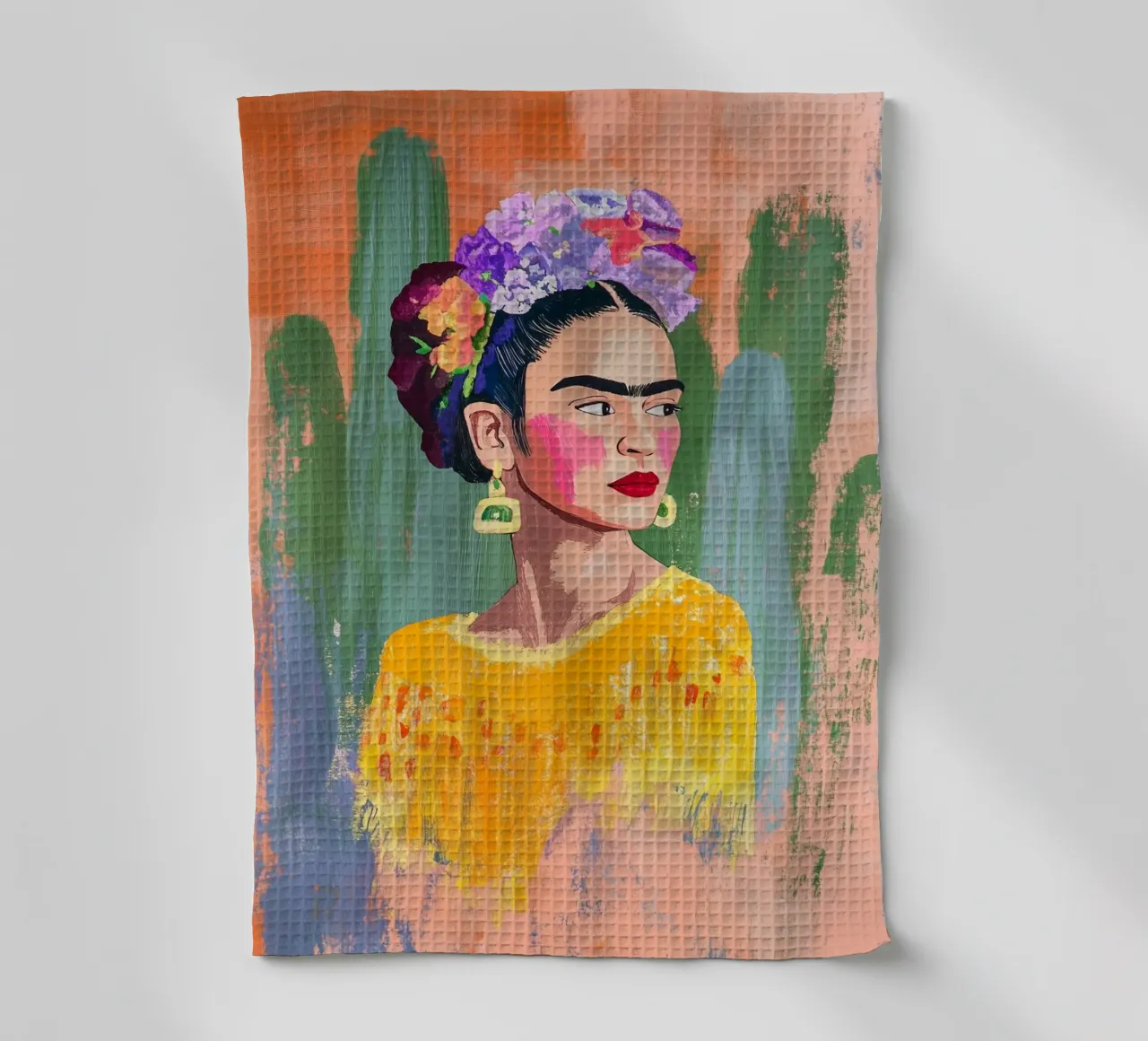 Kahlo e i cactus canovaccio da cucina da Carinaprint