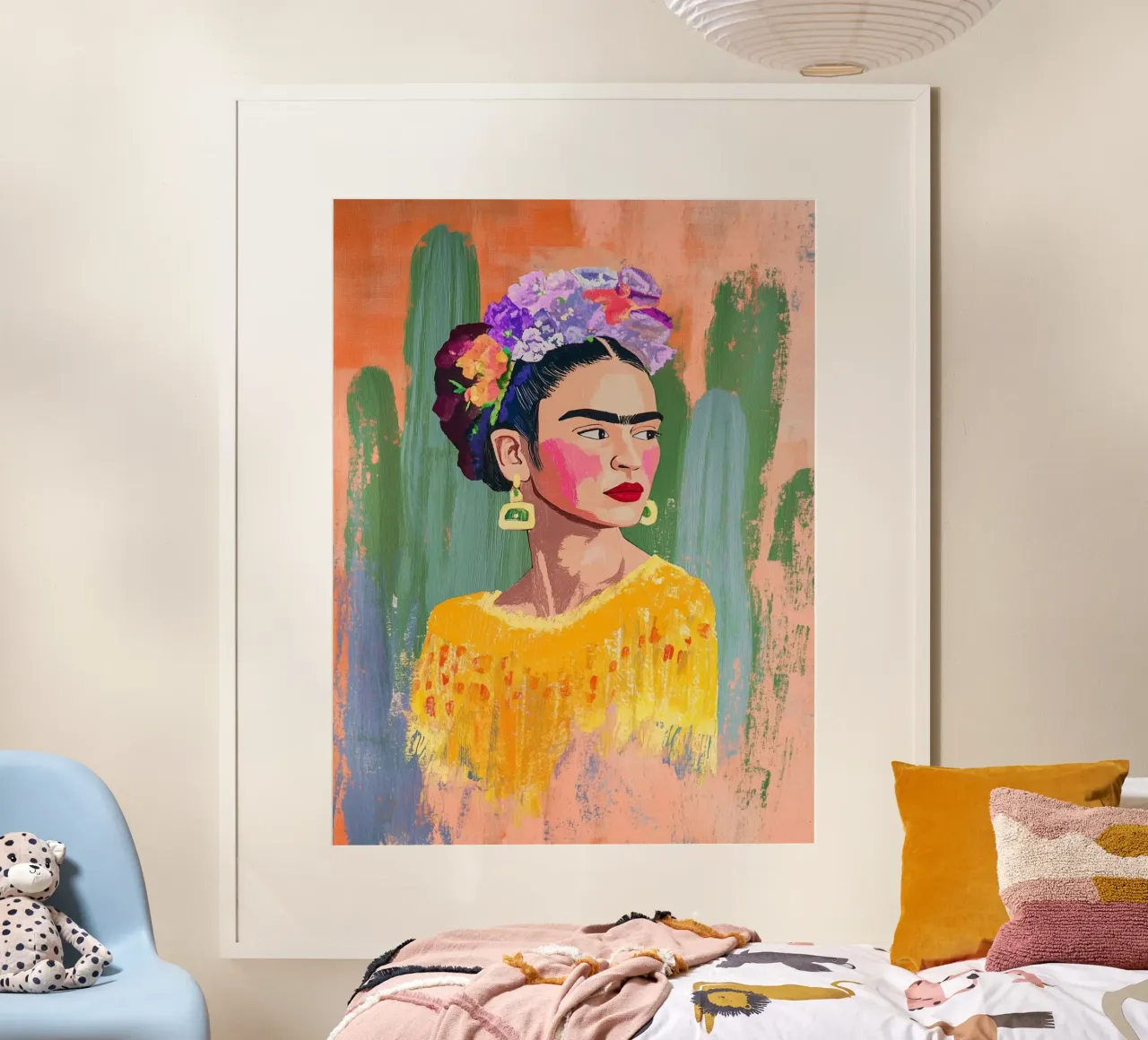 Kahlo e i cactus carta hahnemühle da Carinaprint