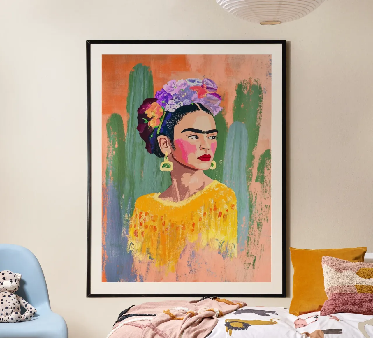 Kahlo e i cactus carta hahnemühle da Carinaprint