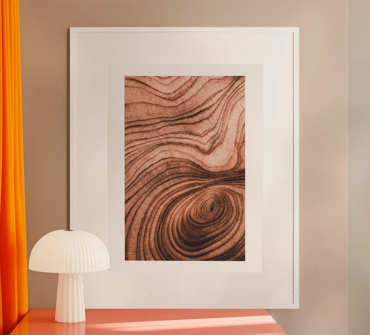 Houtnerf abstract | Natuurlijk muurschildering ontwerp poster met aluminium frame van Whole©
