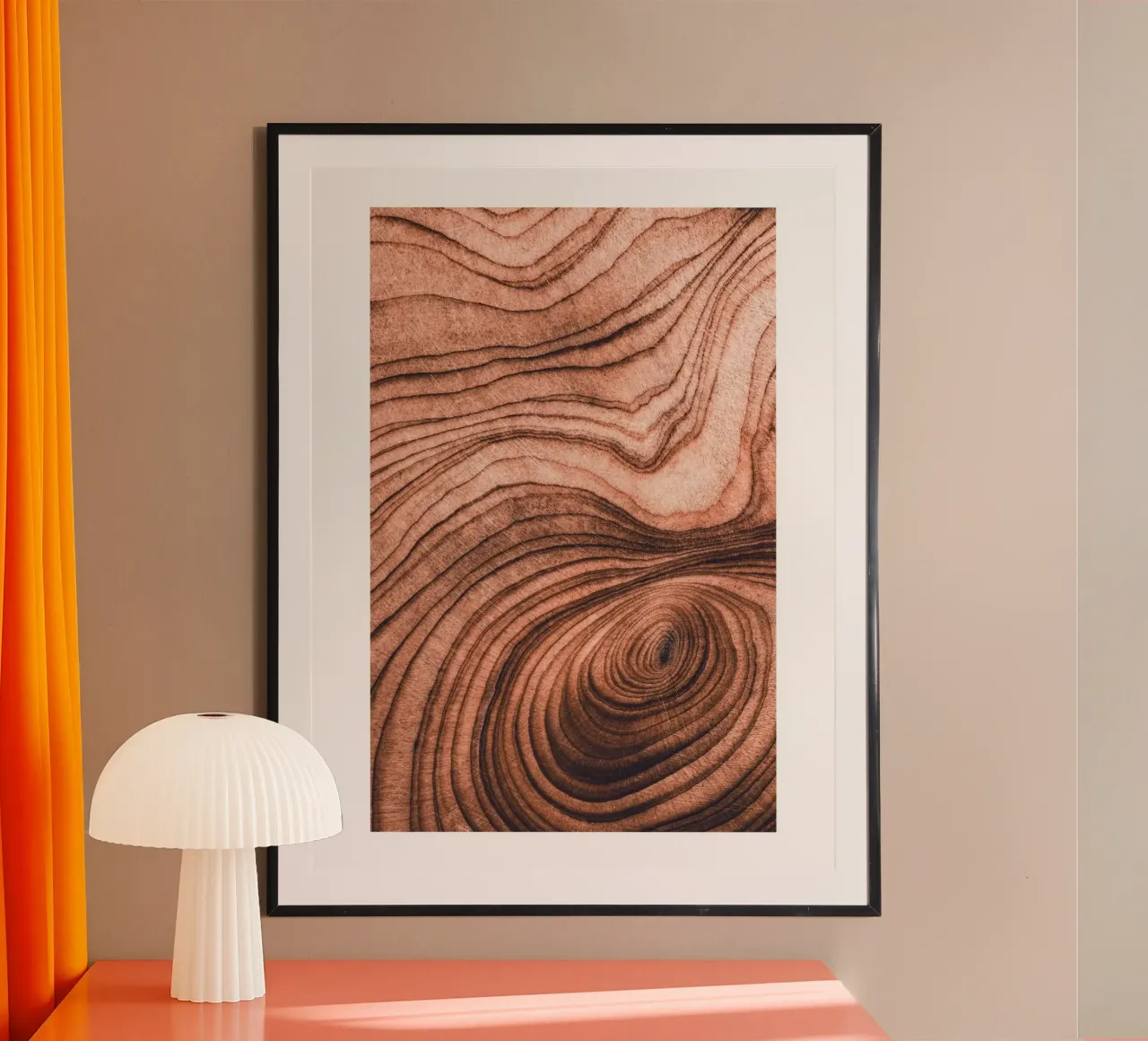 Houtnerf abstract | Natuurlijk muurschildering ontwerp poster met aluminium frame van Whole©