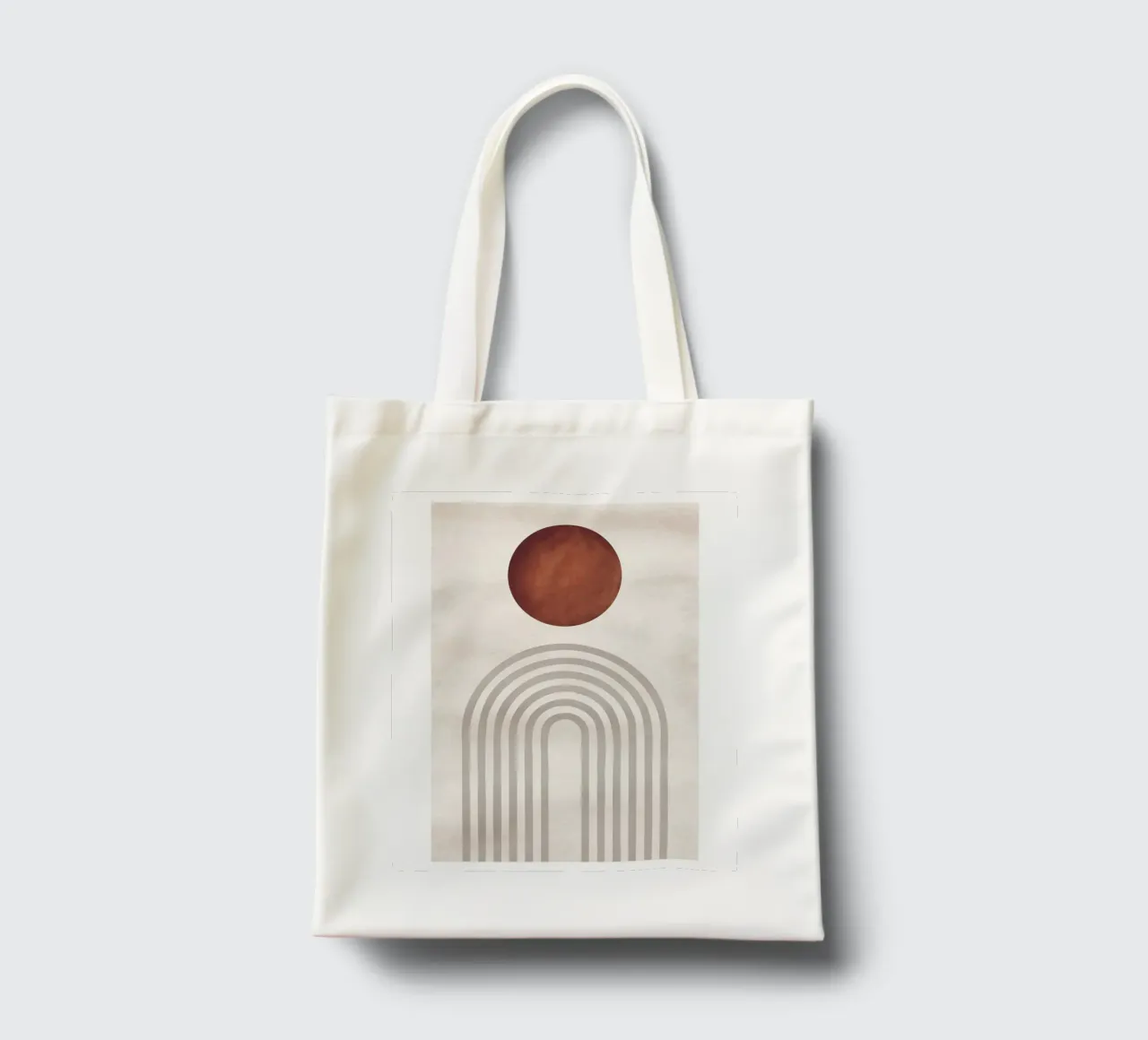 Abstracte zon en bogen | Modern boho-ontwerp jute draagtas van Whole©