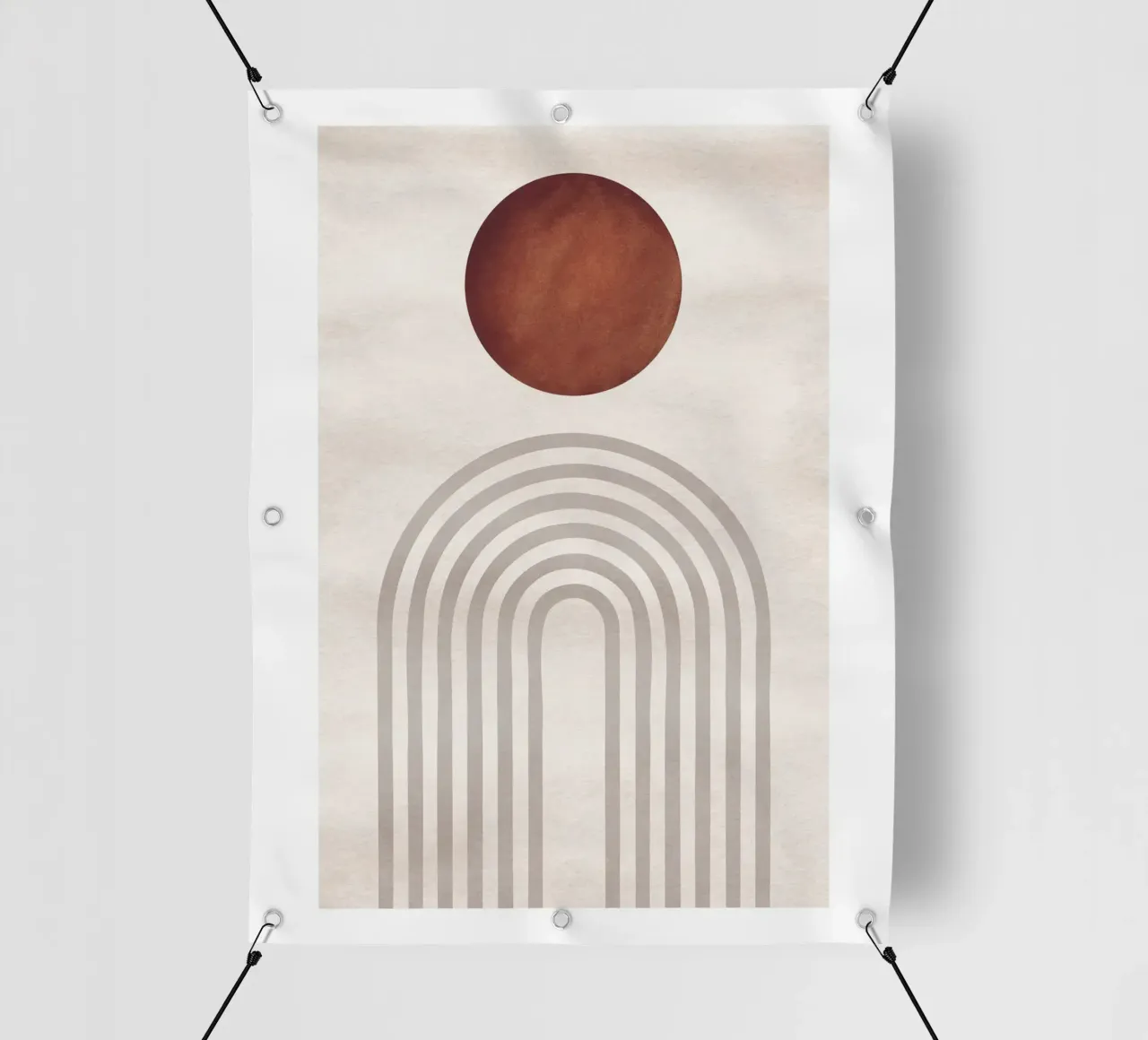 Sole e archi astratti | Design moderno boho telo in pvc da Whole©