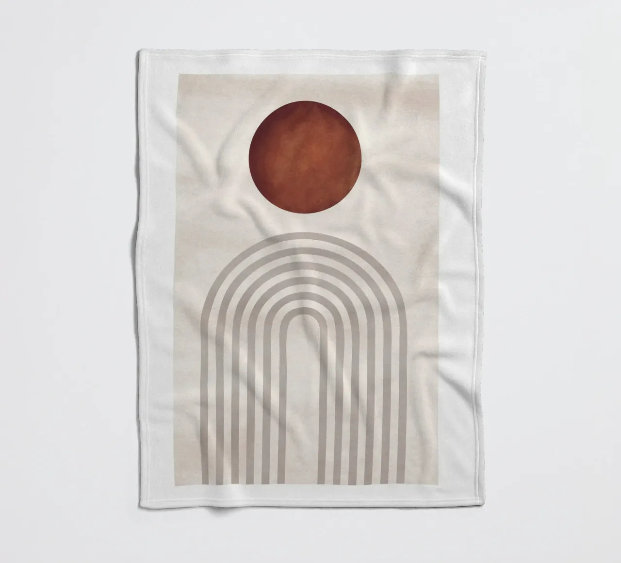 Sole e archi astratti | Design moderno boho coperta in pile da Whole©
