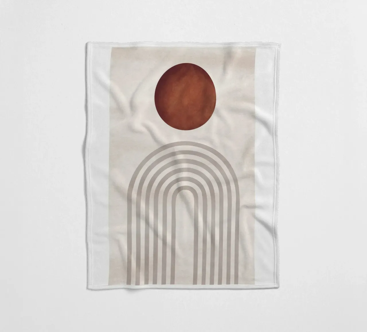 Sole e archi astratti | Design moderno boho coperta in pile da Whole©