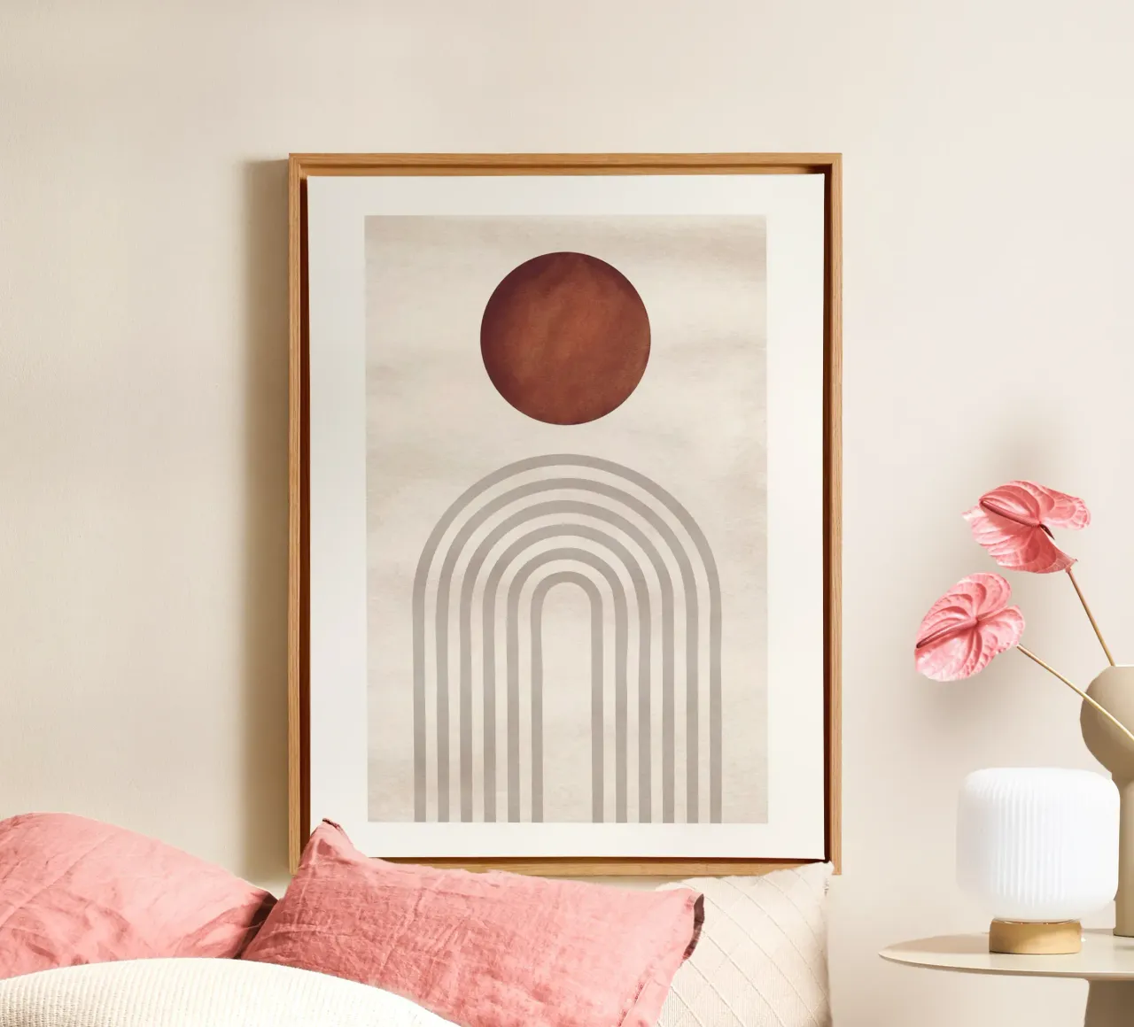 Abstract sun & arches | Modern boho design canvas by Whole©