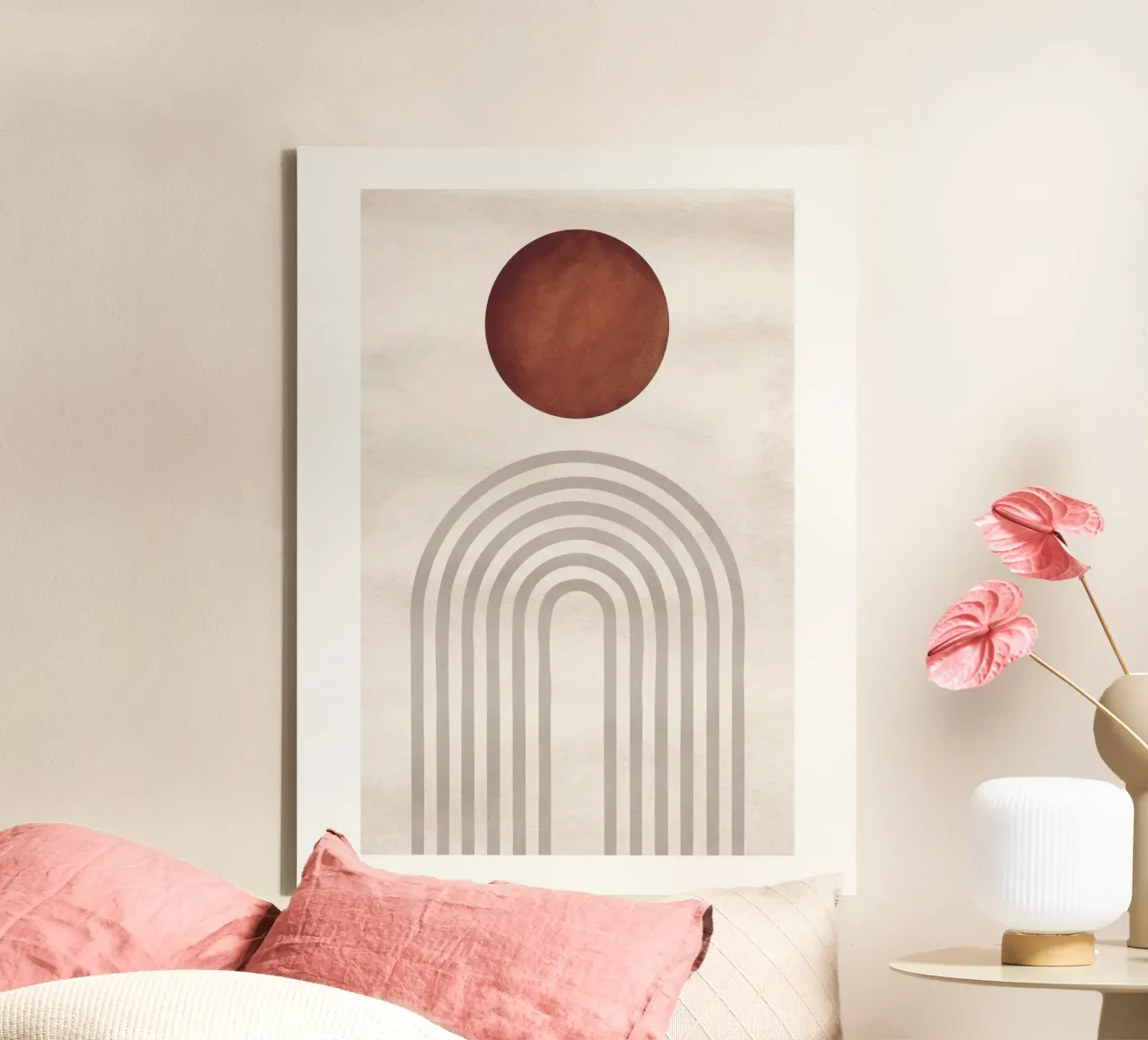 Abstract sun & arches | Modern boho design canvas by Whole©