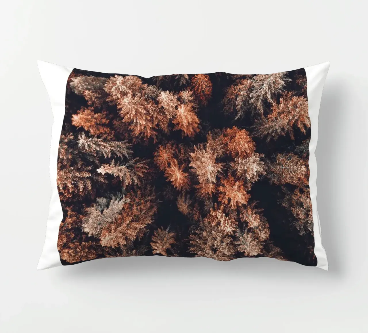 Aerial view forest in earth tones | nature photography mural decorative cushion by Whole©