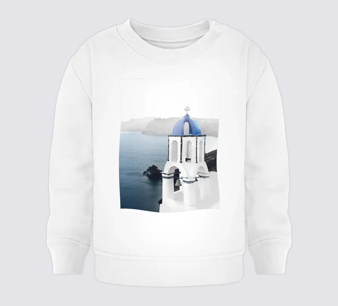 Santorini Aegean Charm - Eleganza blu e bianca felpa neonato da Whole©