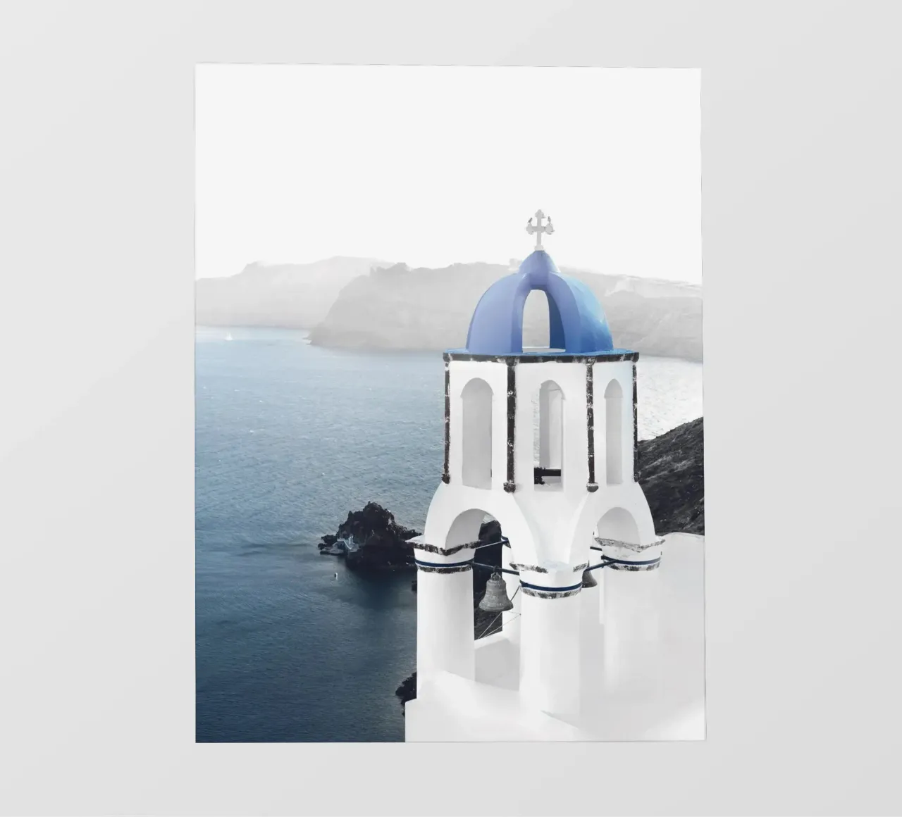 Santorini Aegean Charm - Eleganza blu e bianca telo in pvc da Whole©