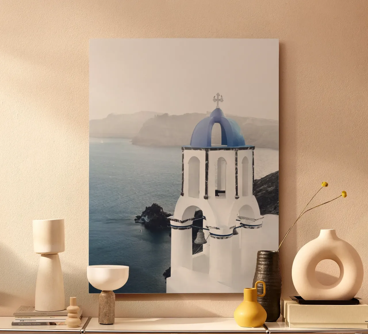 Santorini Aegean Charm - Eleganza blu e bianca alluminio dibond da Whole©
