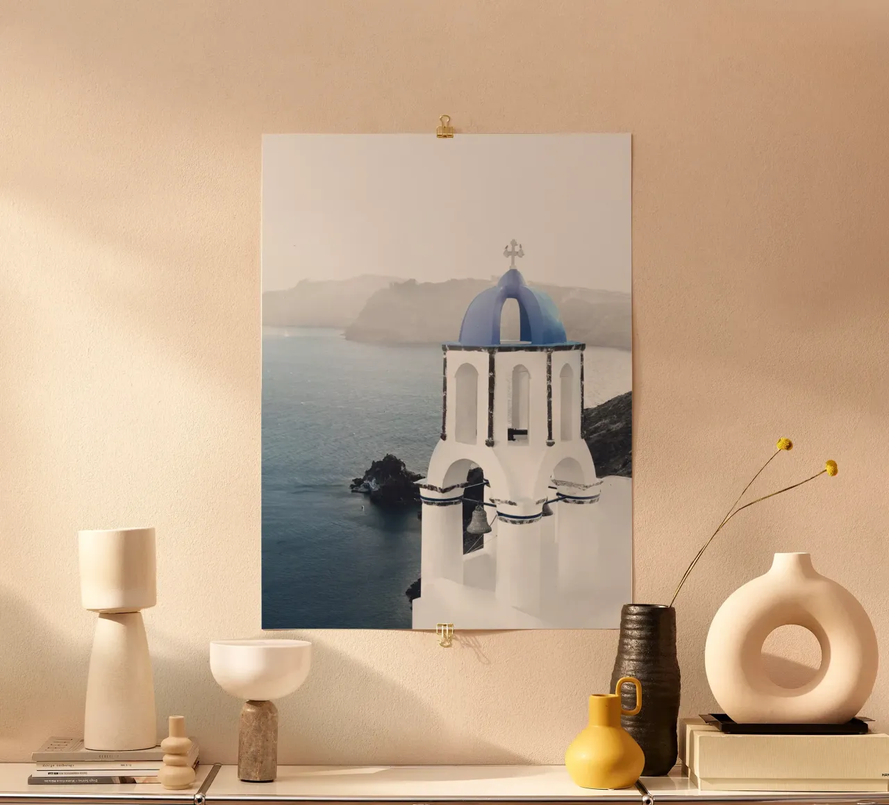 Santorini Aegean Charm - Blue and white elegance hahnemühle by Whole©