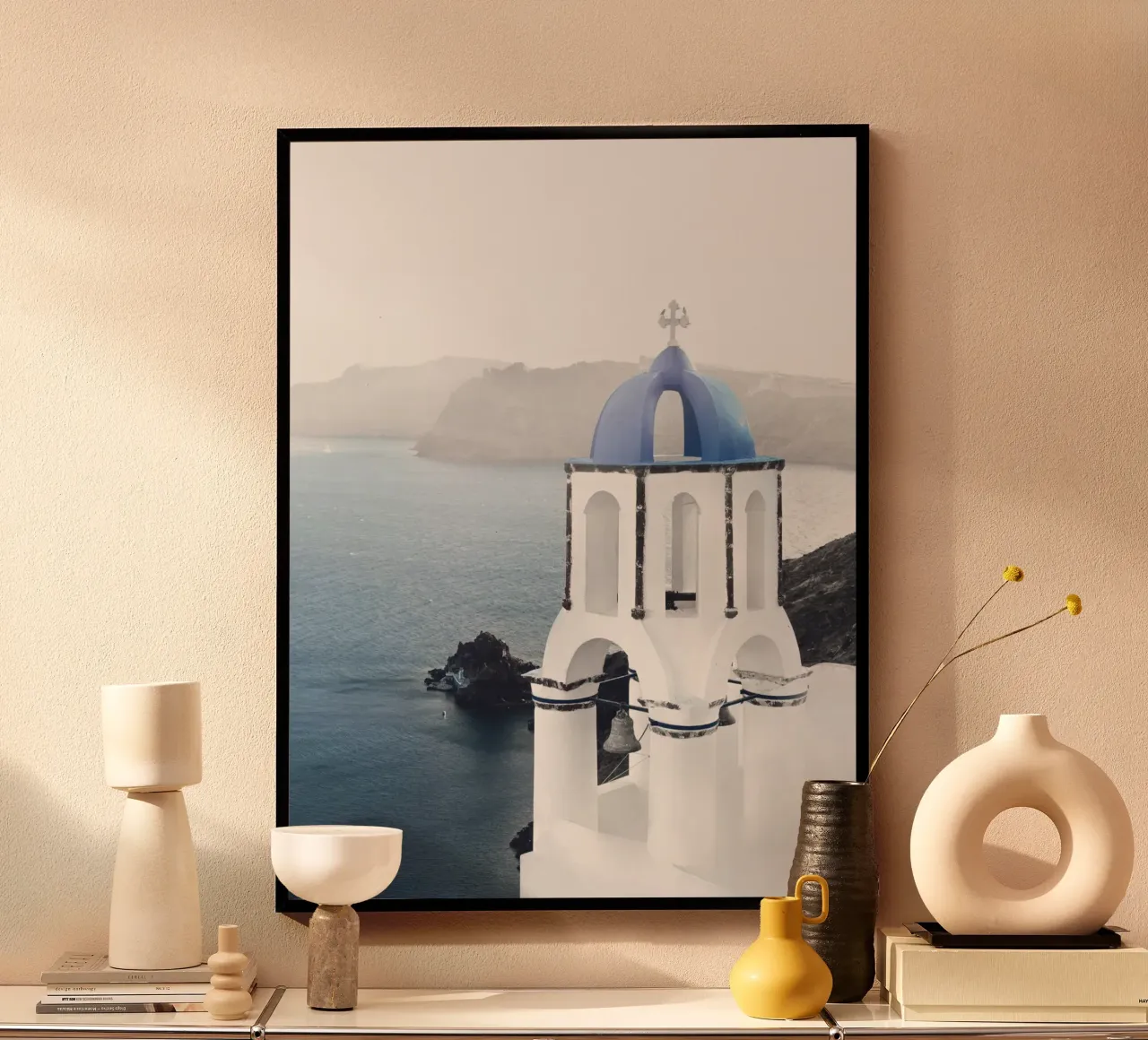 Santorini Aegean Charm - Blue and white elegance hahnemühle by Whole©