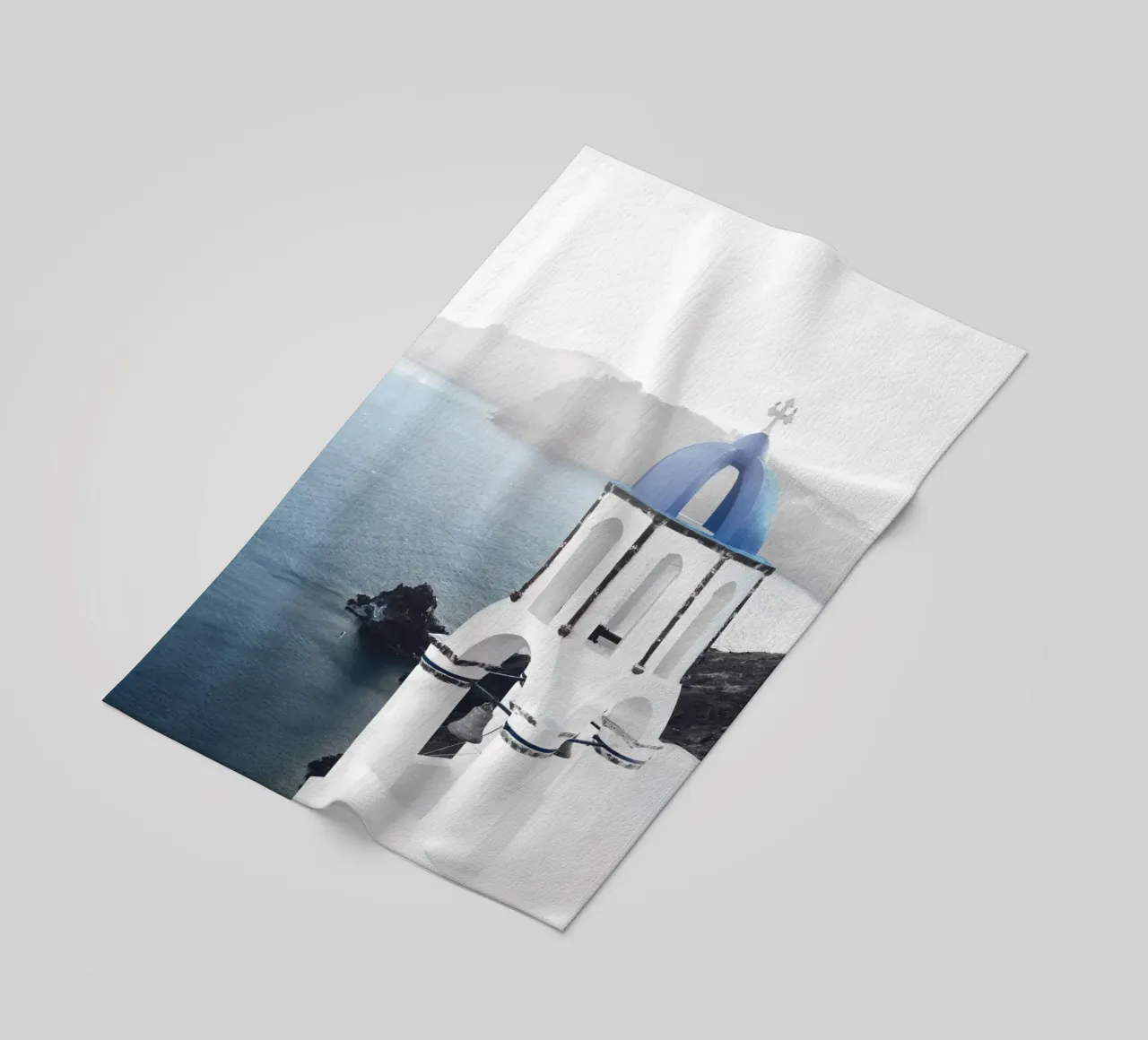 Santorini Aegean Charm - Eleganza blu e bianca telo mare da Whole©