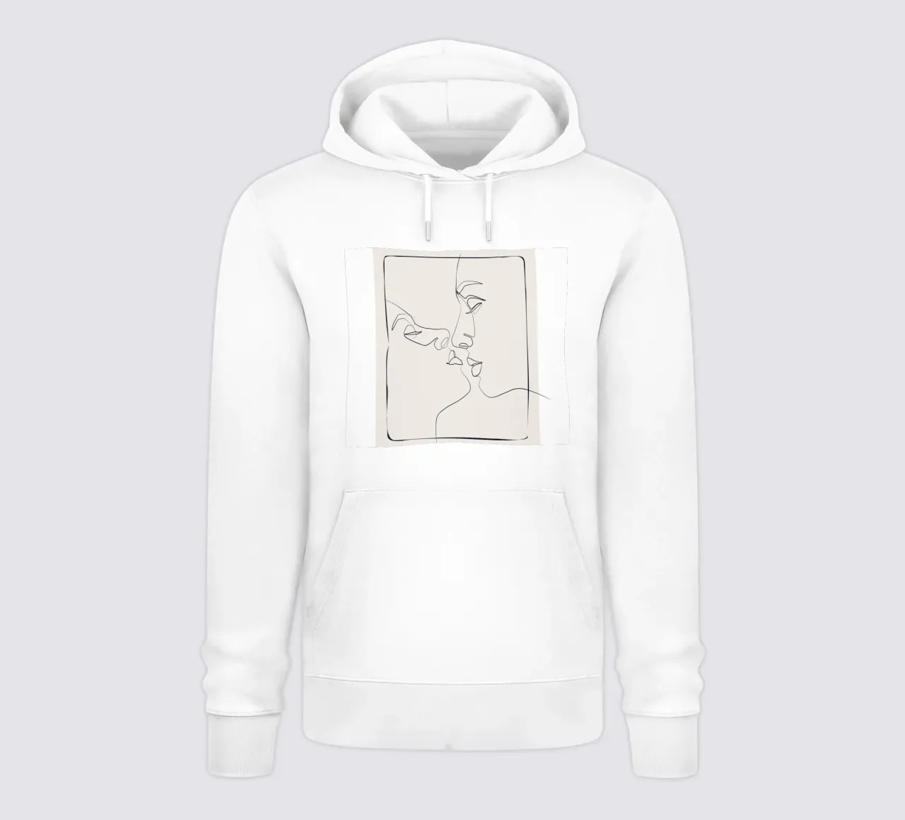 Coppia di line art minimaliste - Design elegante felpa con cappuccio da Whole©