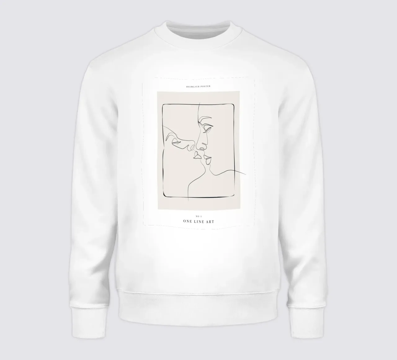 Coppia di line art minimaliste - Design elegante felpa da Whole©