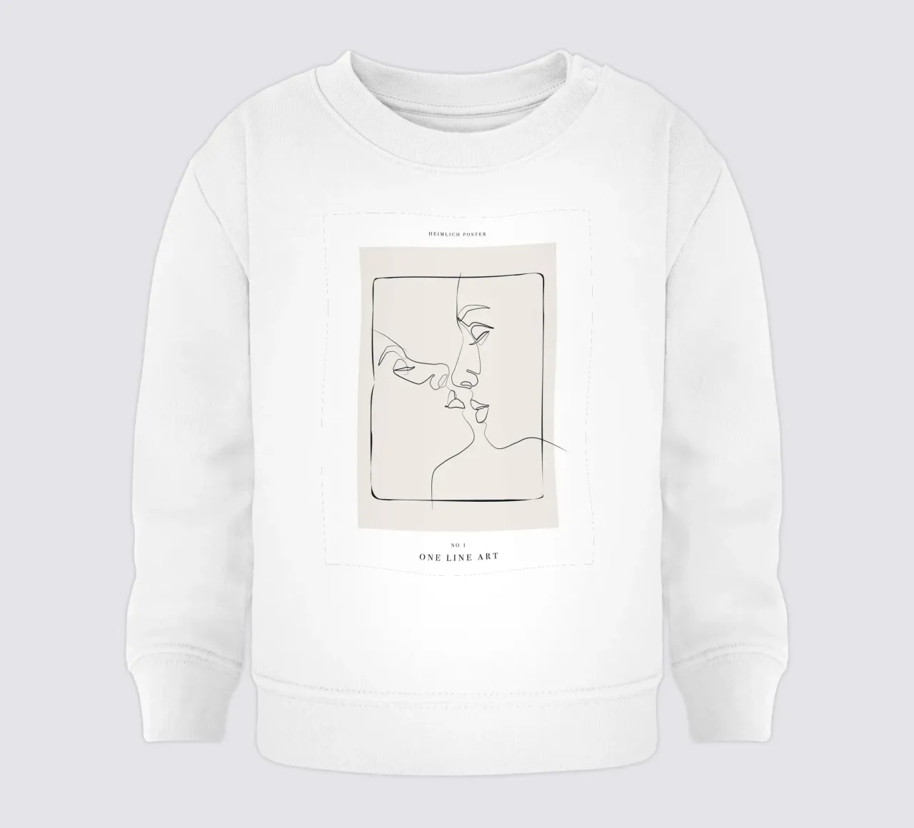 Coppia di line art minimaliste - Design elegante felpa neonato da Whole©