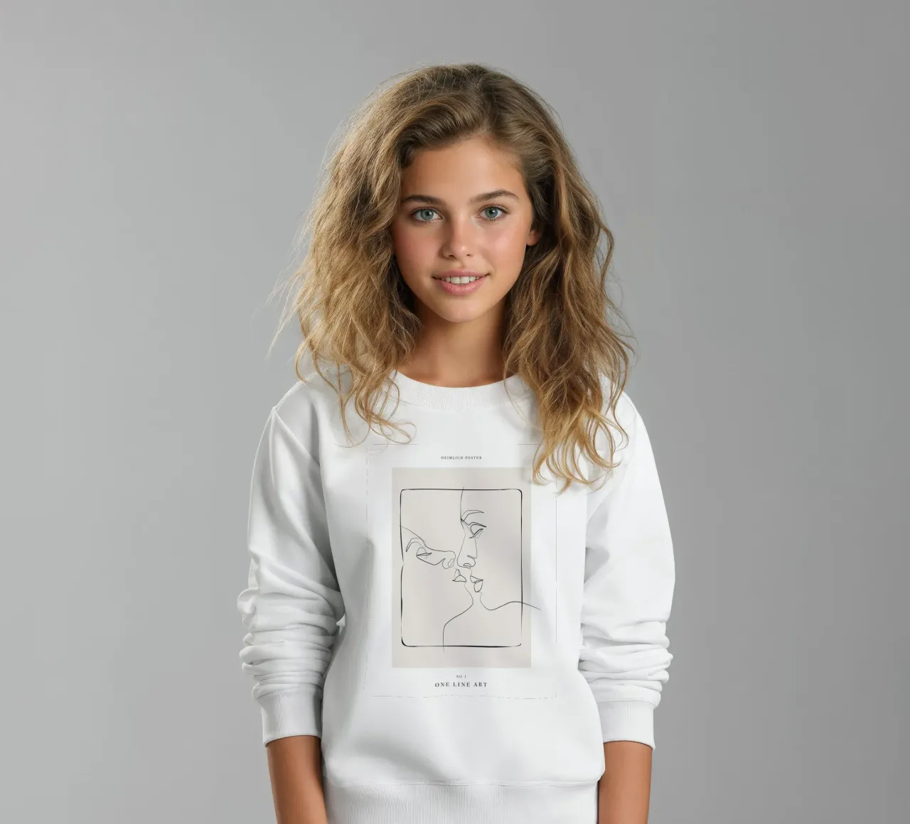 Coppia di line art minimaliste - Design elegante felpa bambino da Whole©