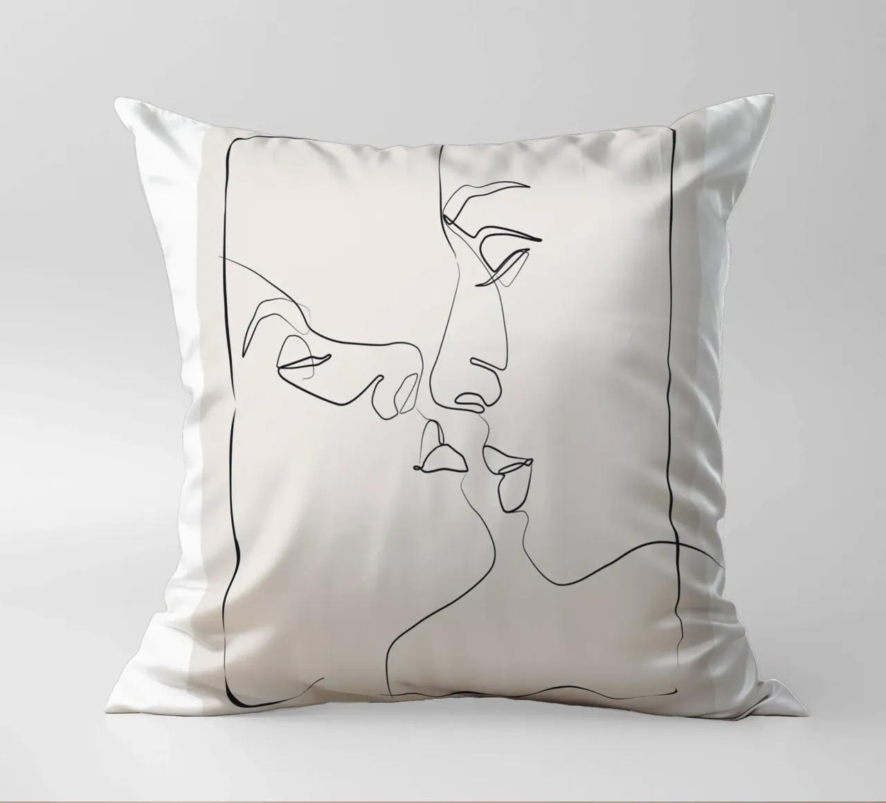 Minimalist line art pair - Elegant design decorative cushion by Whole©