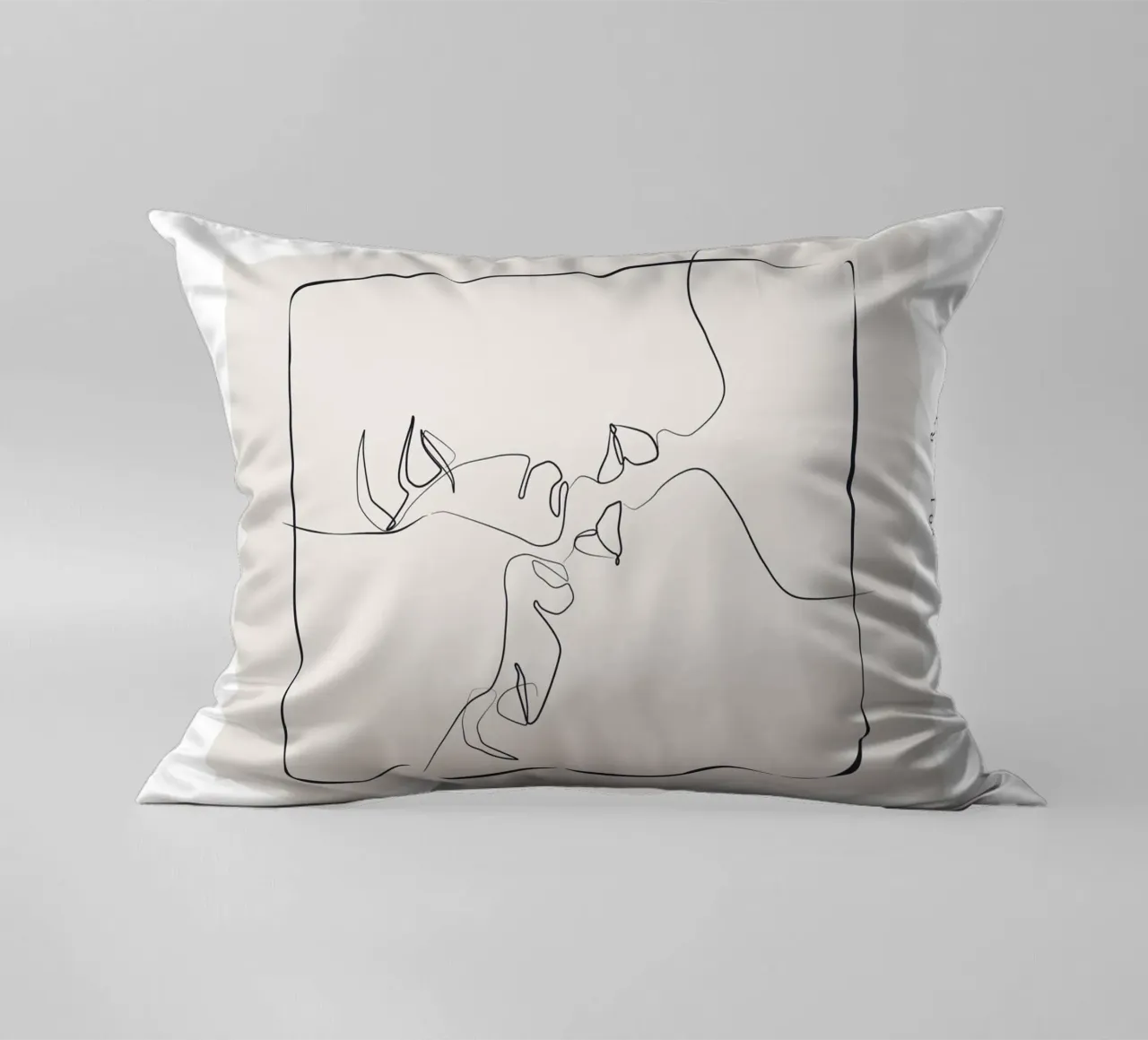 Minimalist line art pair - Elegant design decorative cushion by Whole©