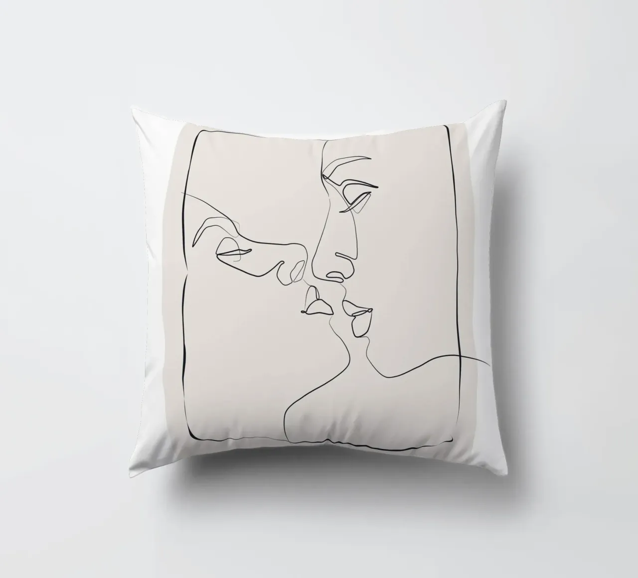 Minimalist line art pair - Elegant design decorative cushion by Whole©