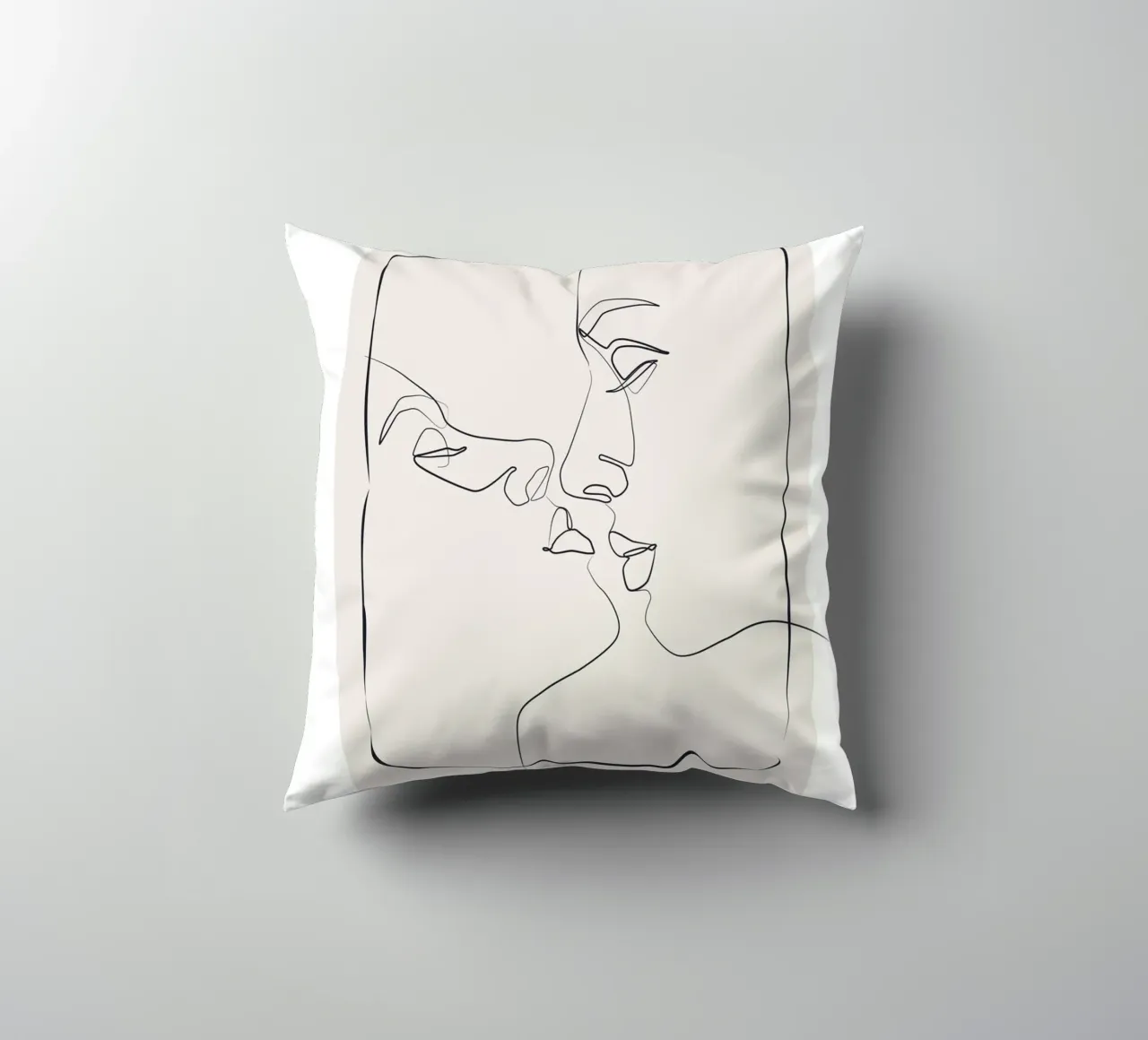 Minimalist line art pair - Elegant design decorative cushion by Whole©