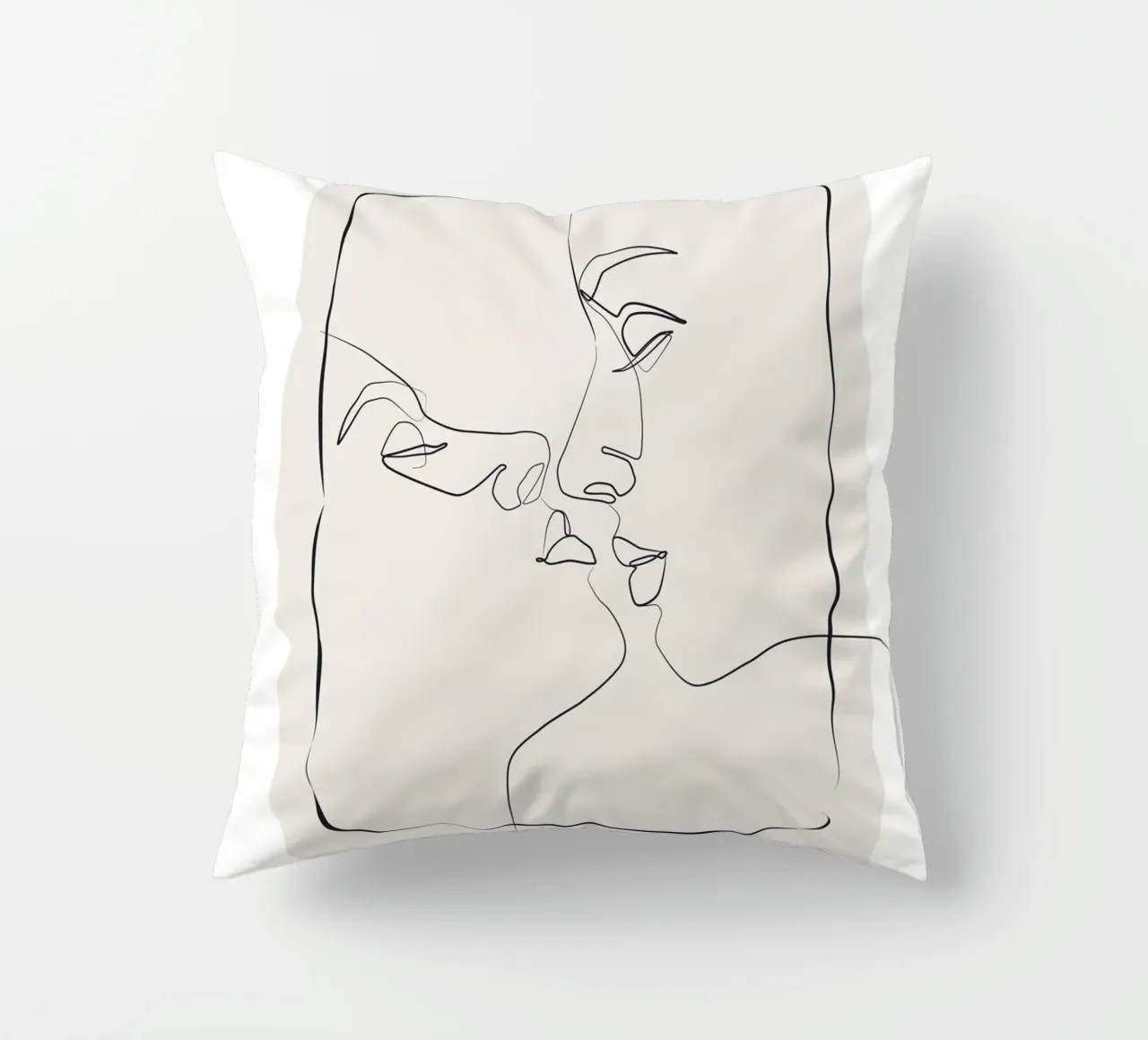 Minimalist line art pair - Elegant design decorative cushion by Whole©