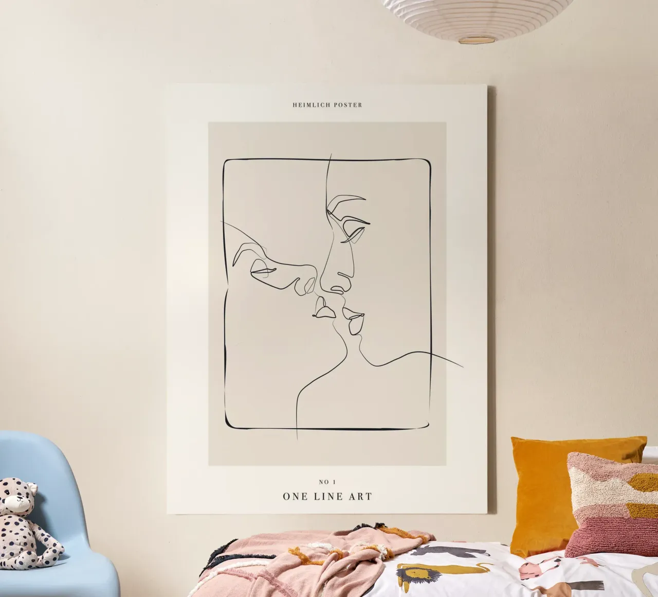 Minimalist line art pair - Elegant design canvas by Whole©