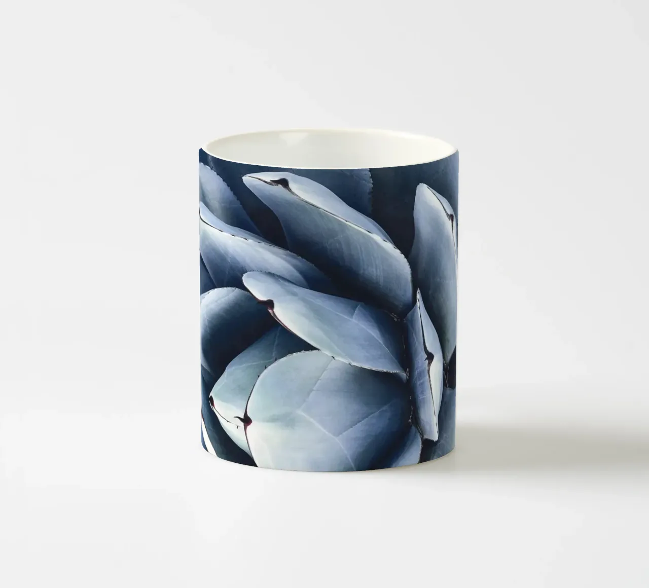 Agave leaves - botanical elegance in blue-green ceramic mug by Whole©