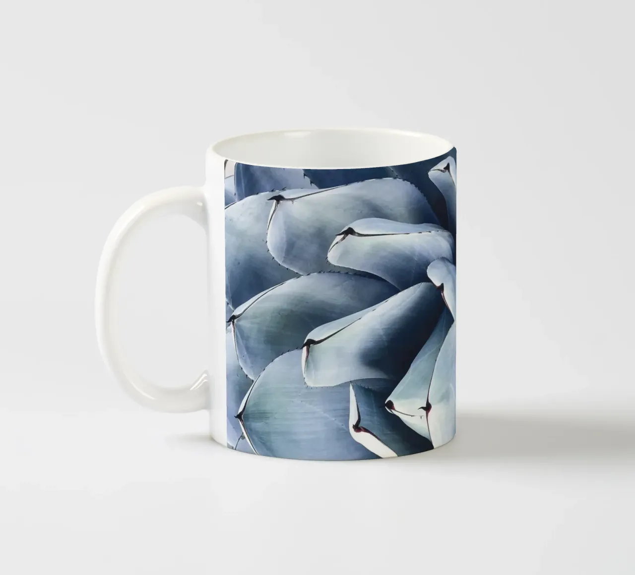 Agave leaves - botanical elegance in blue-green ceramic mug by Whole©