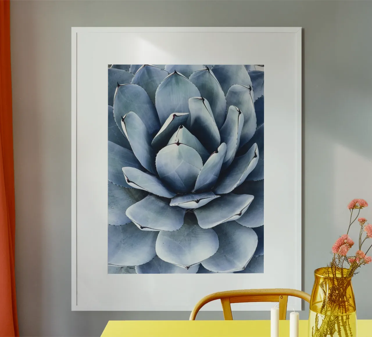 Feuilles d'agave - l'élégance botanique en bleu-vert poster de Whole©