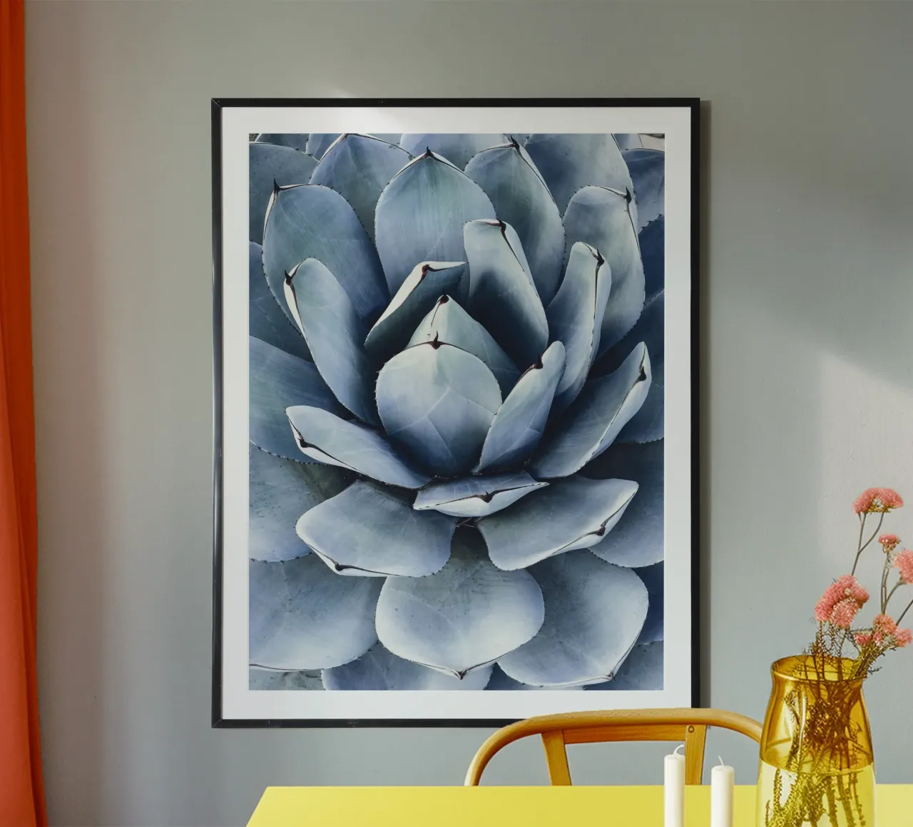 Feuilles d'agave - l'élégance botanique en bleu-vert poster de Whole©