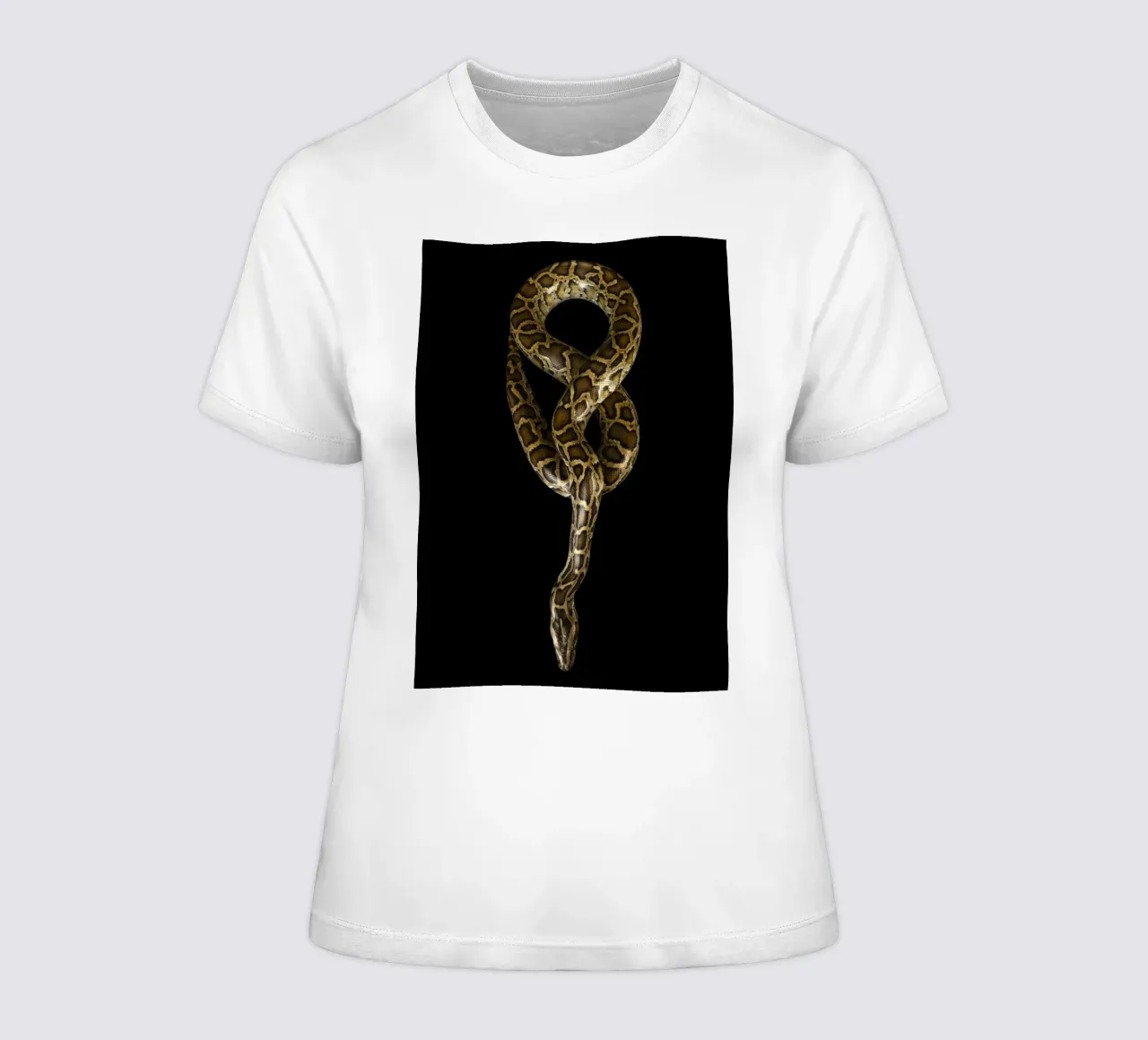 Python dames t-shirt getailleerd van Curious Collections by Marielle Leenders