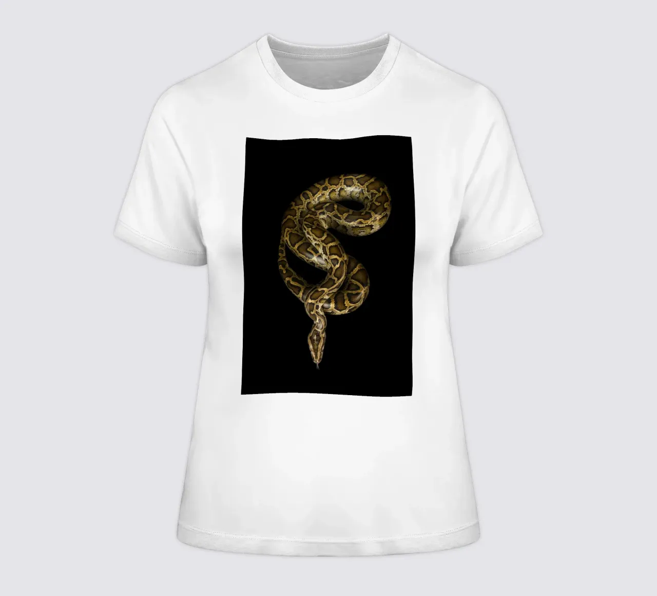 Python dames t-shirt getailleerd van Curious Collections by Marielle Leenders