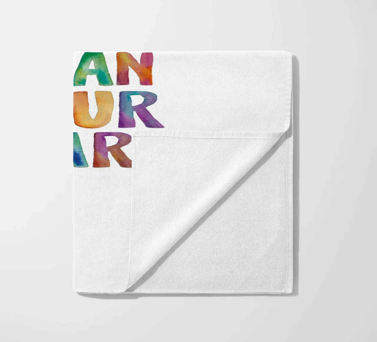 Let Your Dreams Be Bigger Than Your Fears Rainbow Design beach towel by THE MOTIVATED TYPE
