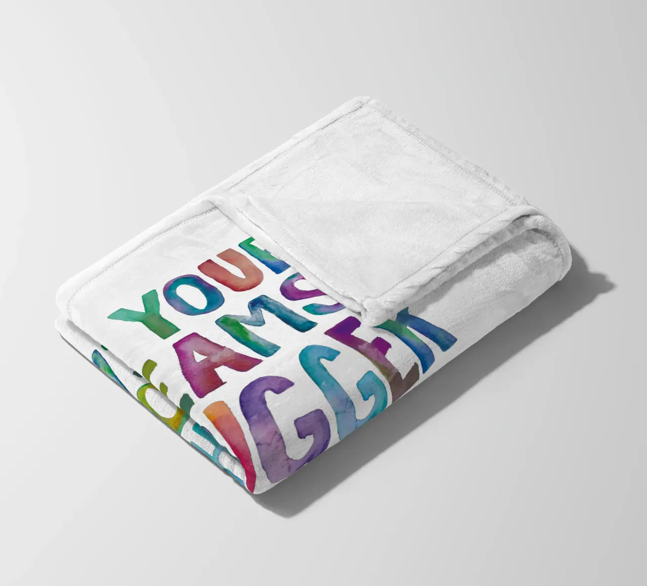 Let Your Dreams Be Bigger Than Your Fears Rainbow Design fleece blanket by THE MOTIVATED TYPE