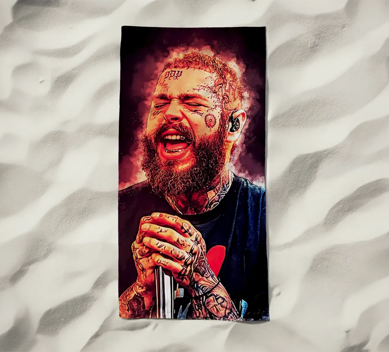 Arte di Post Malone telo mare da neonartroom
