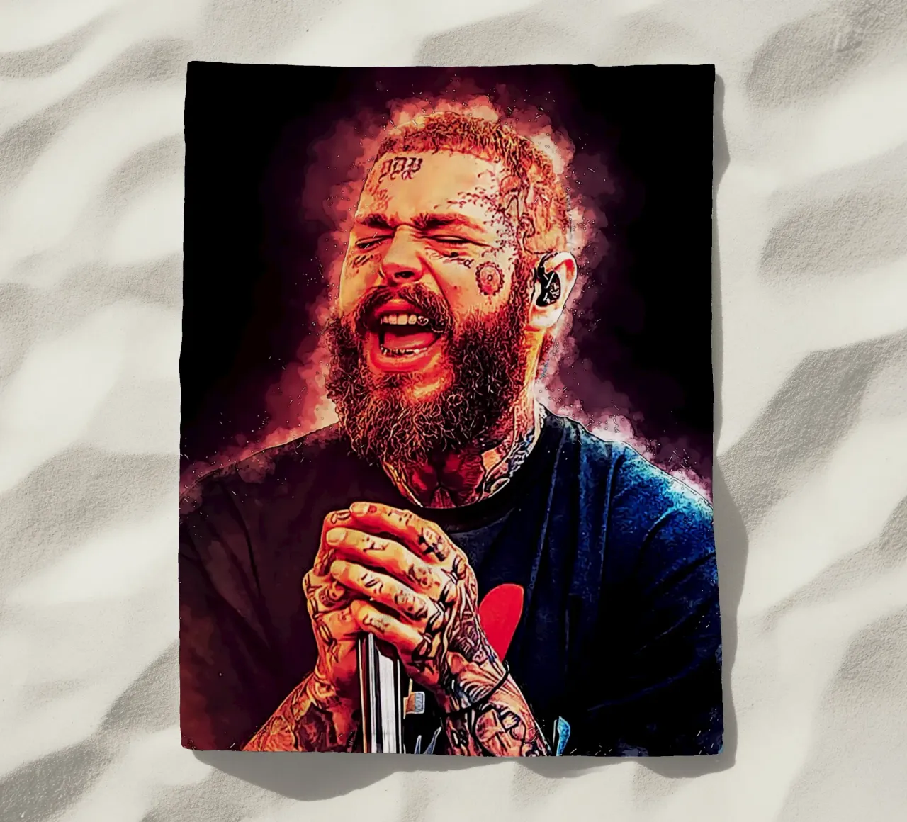 Arte di Post Malone telo mare da neonartroom