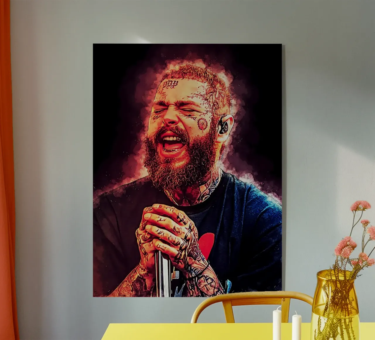Art of Post Malone acrylic glass by neonartroom