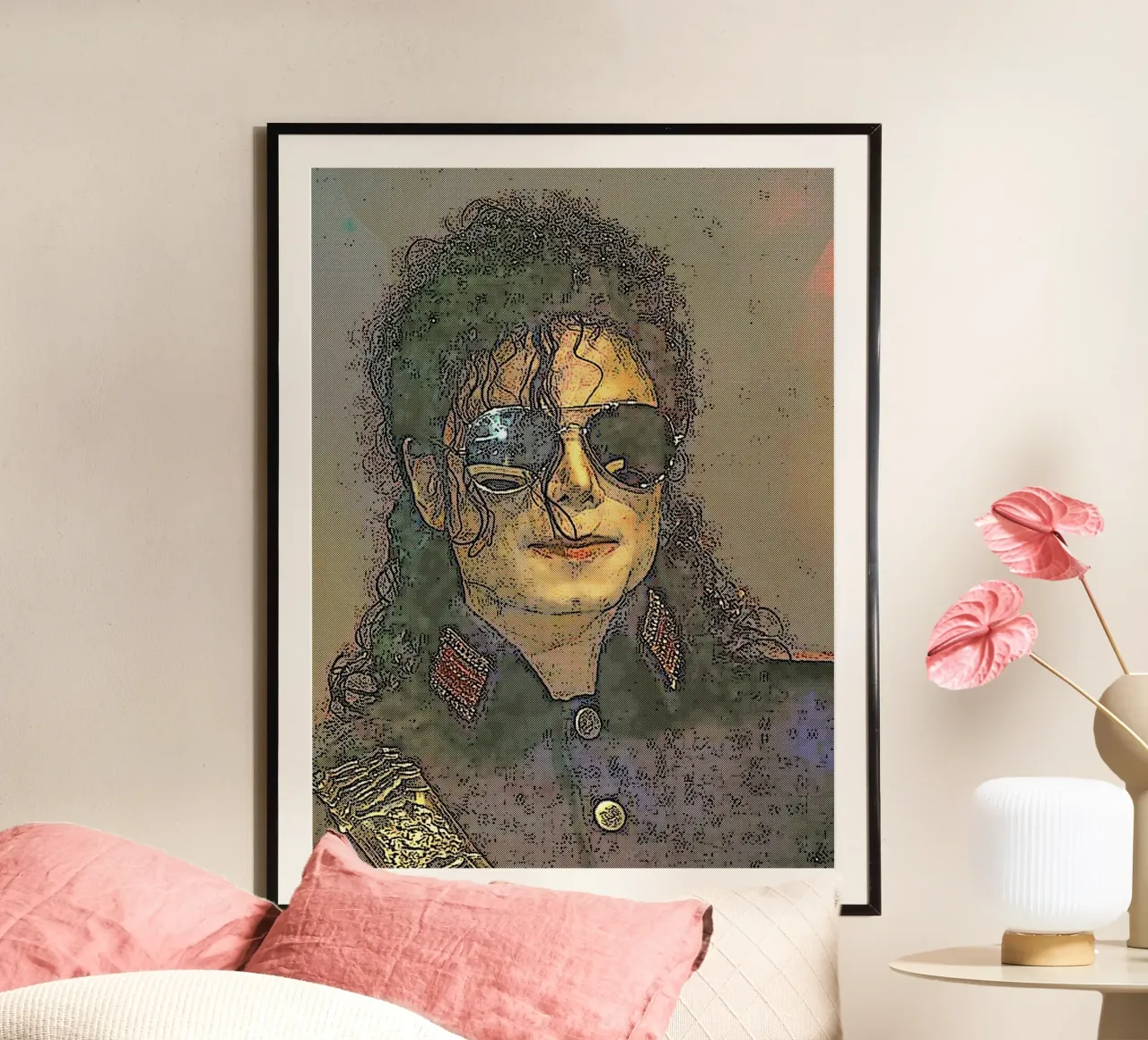Arte di Michael Jackson poster con telaio in alluminio da neonartroom