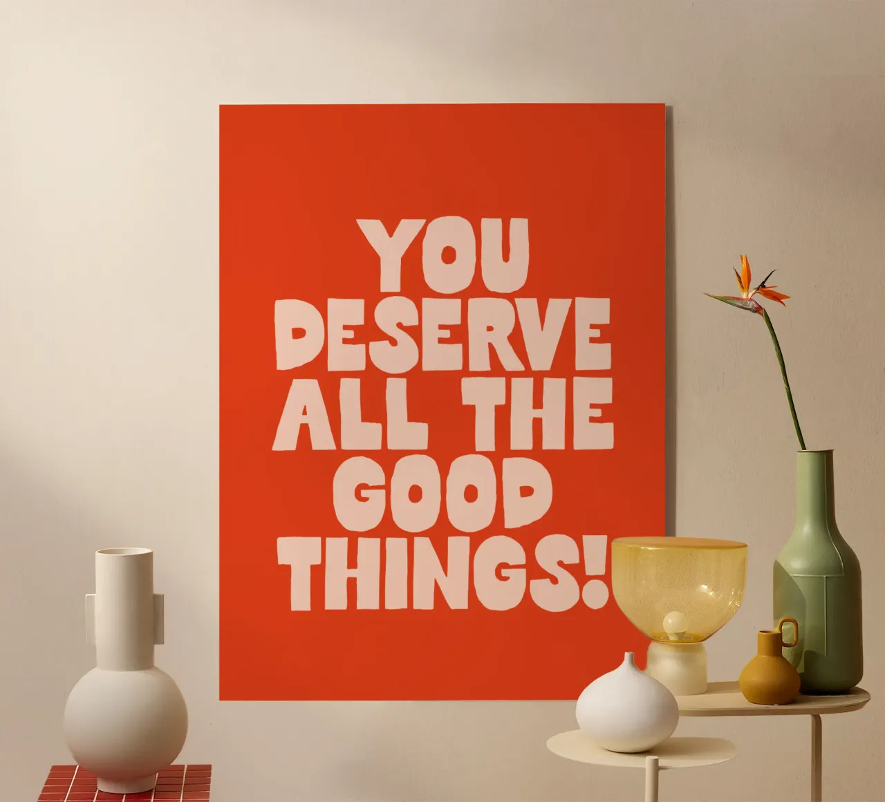 Ti meriti tutte le cose belle Design tipografico colorato plexiglass da THE MOTIVATED TYPE