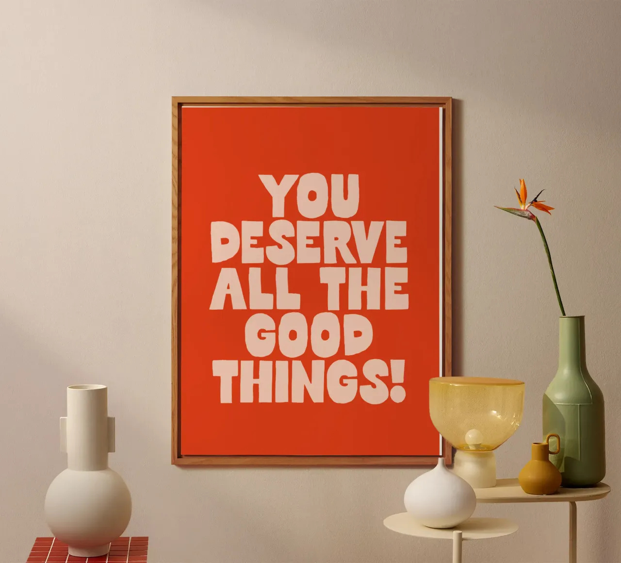 Ti meriti tutte le cose belle Design tipografico colorato alluminio dibond da THE MOTIVATED TYPE