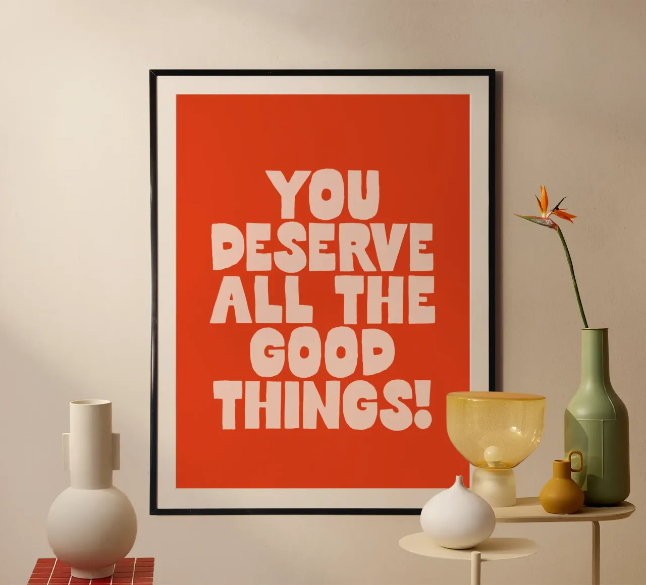 Ti meriti tutte le cose belle Design tipografico colorato carta hahnemühle da THE MOTIVATED TYPE