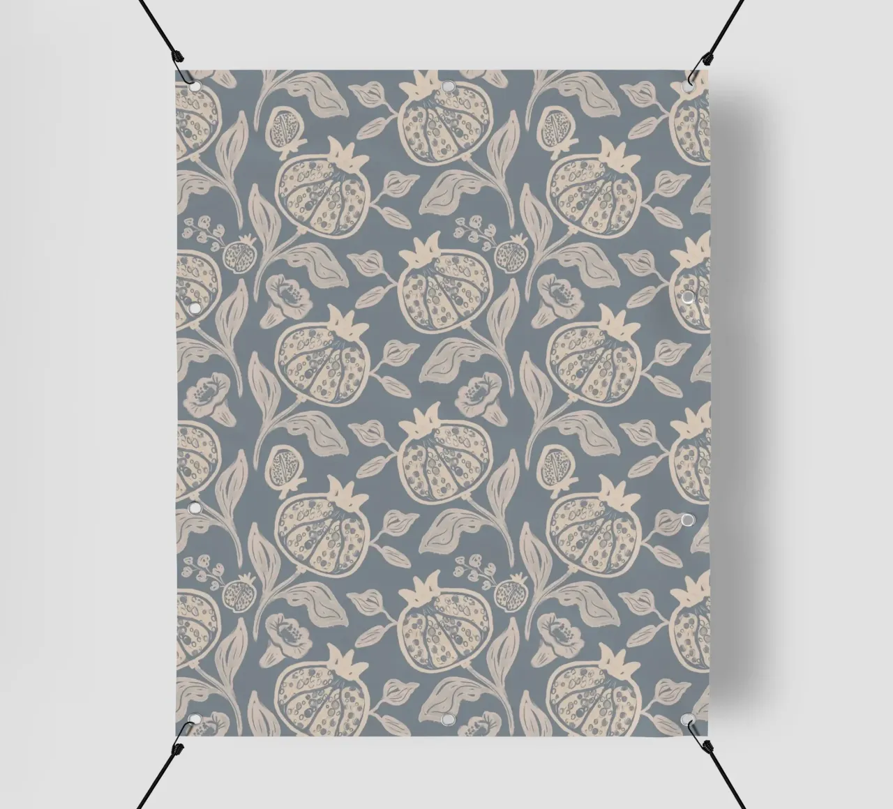 Pomegranates Botanical Fruits - Dusty Blue pvc cover by anisillustration