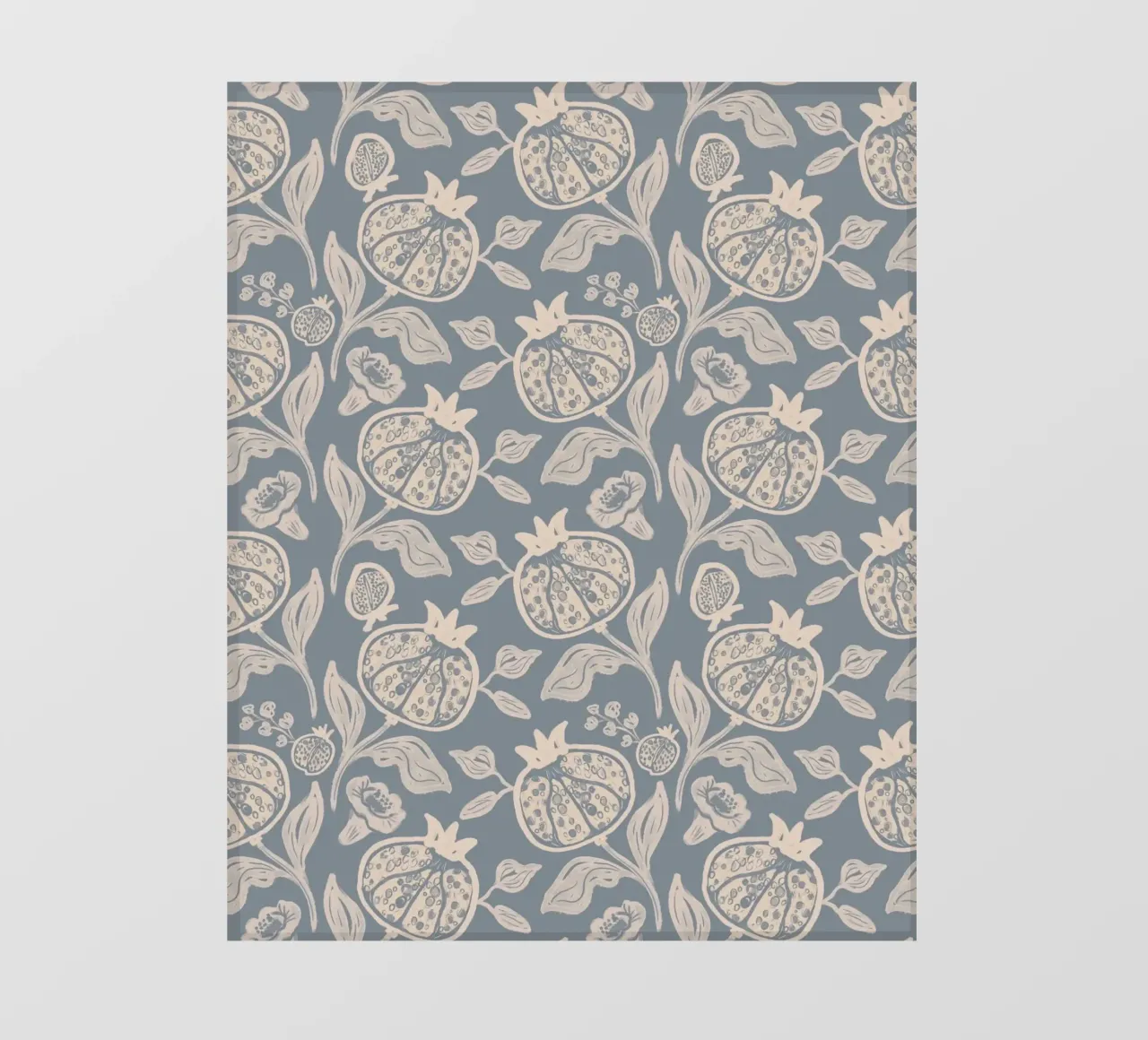 Pomegranates Botanical Fruits - Dusty Blue pvc cover by anisillustration