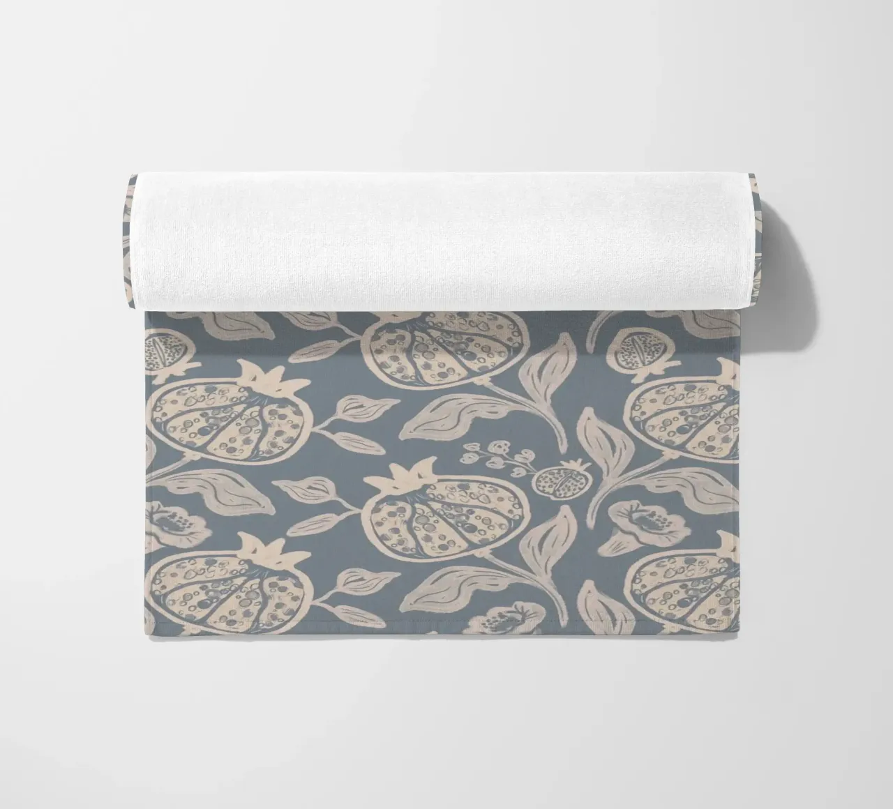 Pomegranates Botanical Fruits - Dusty Blue telo mare da anisillustration