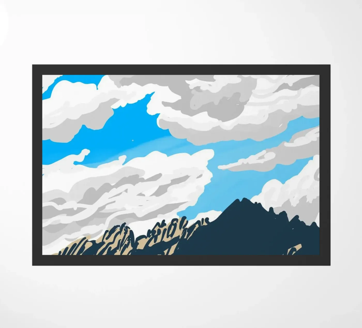 Clouds Going Over The Mountain doormat by Asobōze