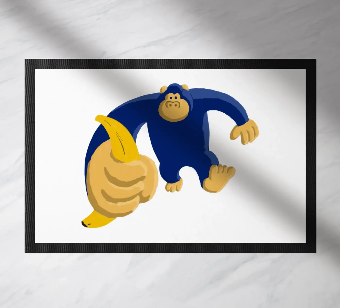 Blauer Gorilla Fußmatte von Asobōze